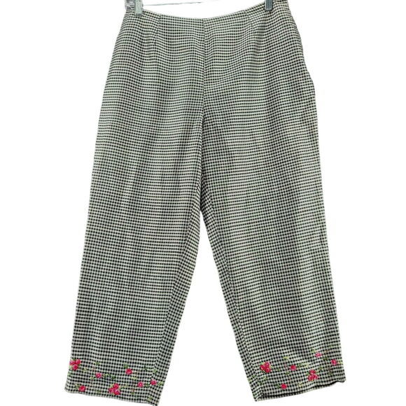 David Brooks Womens Capri Multi-Color Size 10 100% Silk Side Zip Close Flowers - Picture 1 of 12